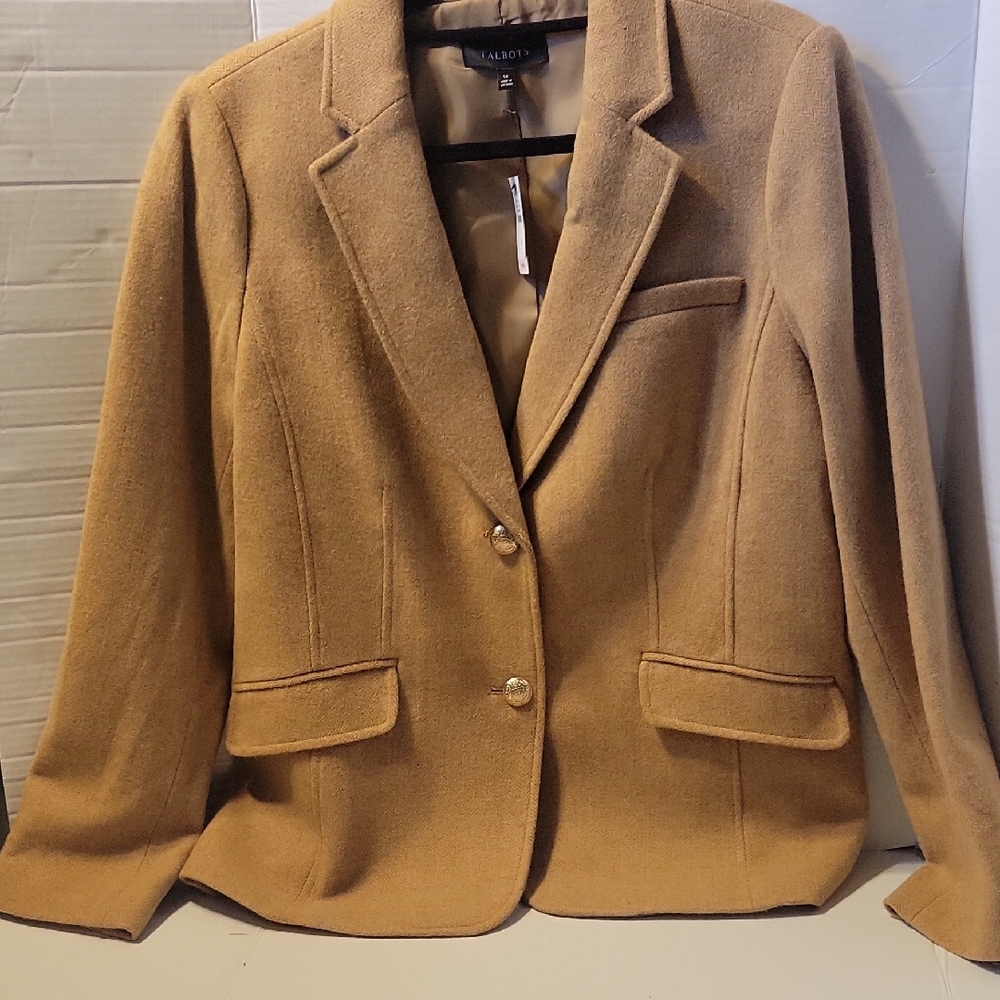Talbots Women's Camel Wool  Blend Blazer